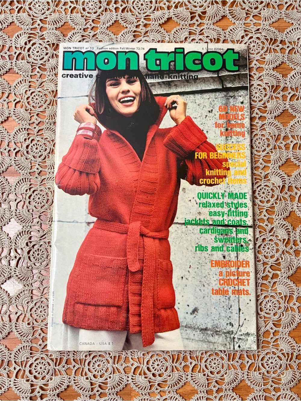 Vintage Mon Tricot Creative Crochet Hand Knitting Magazine Fall Winter 1973 1974